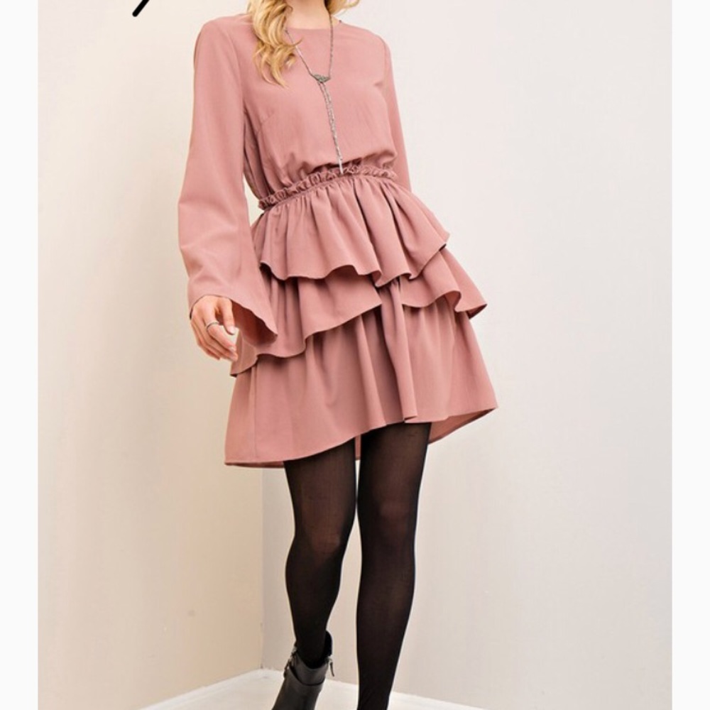 Rose ruffle dress
